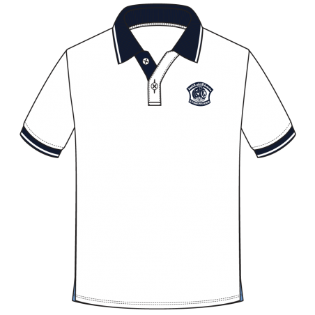 S/SL White Polo T.Shirt (Cotton) -- [GRADE 6 - GRADE 12]
