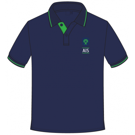 قميص بولو أزرق غامق - كم قصير -- [إبتدائي]