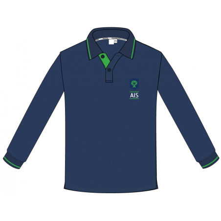 قميص بولو أزرق غامق - كم طويل -- [إبتدائي]