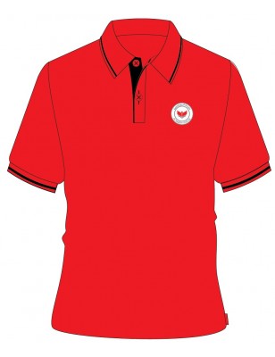 Red Polo T-Shirt With Black Piping