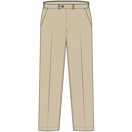 Khaki Girls Trouser (Cotton) -- [Elementary, Middle, High School]