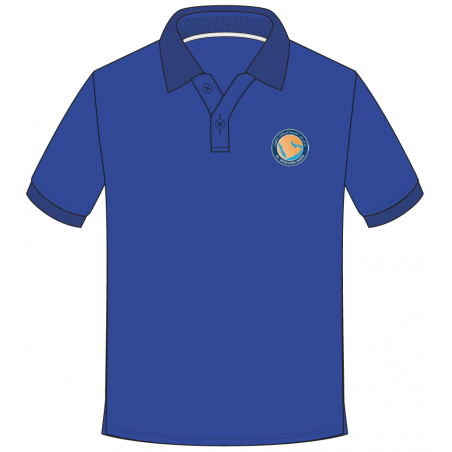 قميص بولو أزرق ملكي - كم قصير مع الشعار -- [السنة العاشرة  - السنة الحادية عشر ]