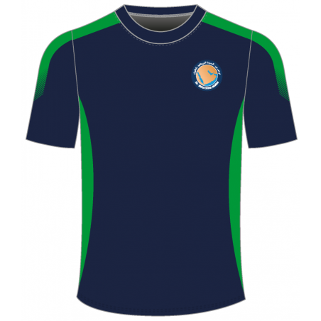 تي شيرت - نسيج هوني كومب -  مزود بقماش جانبي أخضر -- [المرحلة التأسيسية - المدرسة الثانوية]