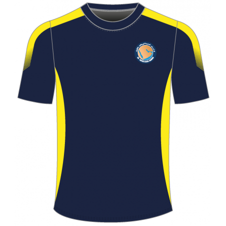 تي شيرت - نسيج هوني كومب -  مزود بقماش جانبي أصفر -- [المرحلة التأسيسية - المدرسة الثانوية]