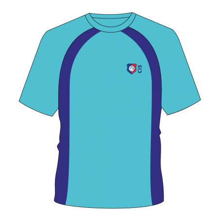 Teal Royal Blue Panel [ P.E ] T.Shirt -- [Pre-K - GRADE 12]