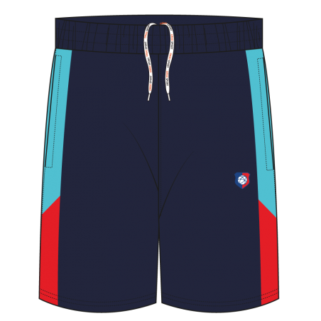 Teal Red Panel [ P.E ] Short -- [Pre-K - GRADE 12]