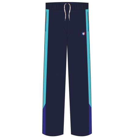 Teal Royal Blue Panel [ P.E ] Track Pants -- [Pre-K - GRADE 12]