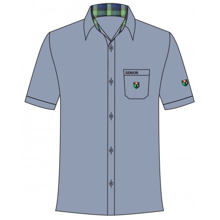 Greyish Blue Shirt With Senior Logo