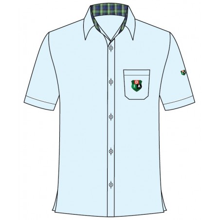 Skyblue Shirt With Tartan Collar