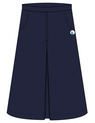 Navy Blue Pleated Skirt -- [SECONDARY]