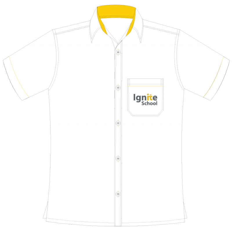 SSL White Shirt (Yellow Collar) [GRADE 9]