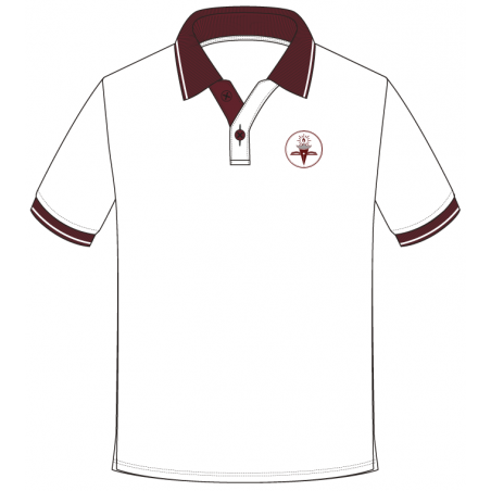 SSL White T.Shirt (Maroon Collr) -- [KG1 - GRADE 5]