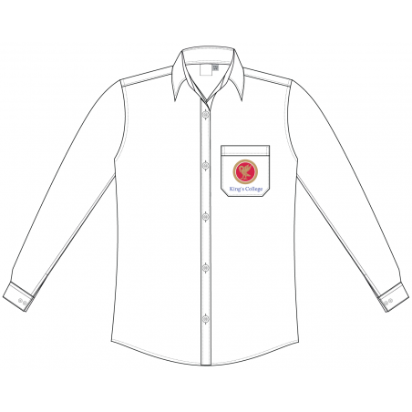 قميص أبيض - كم طويل -- [الصف 3 - الصف 8]