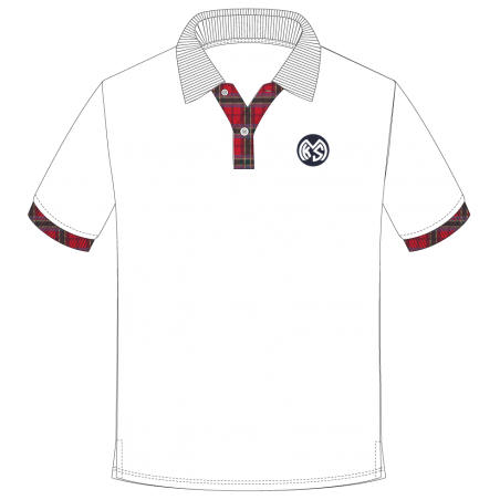SSL White Polo T.Shirt [R Col] -- [Pre KG - KG2]