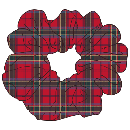 Red Tartan Scrunchies -- [Scrunchies]