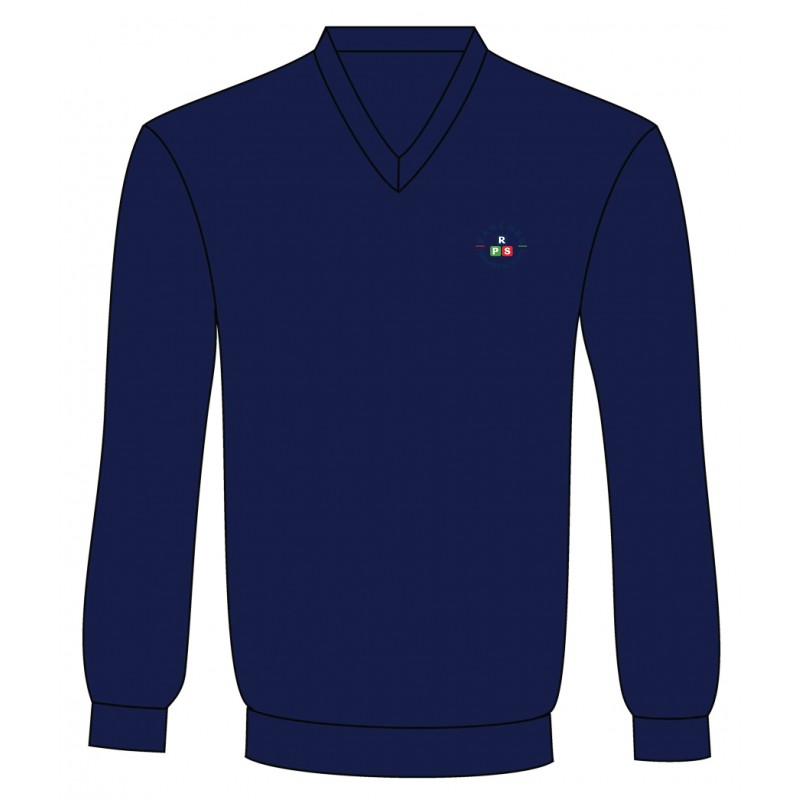 navy blue v neck sweatshirt