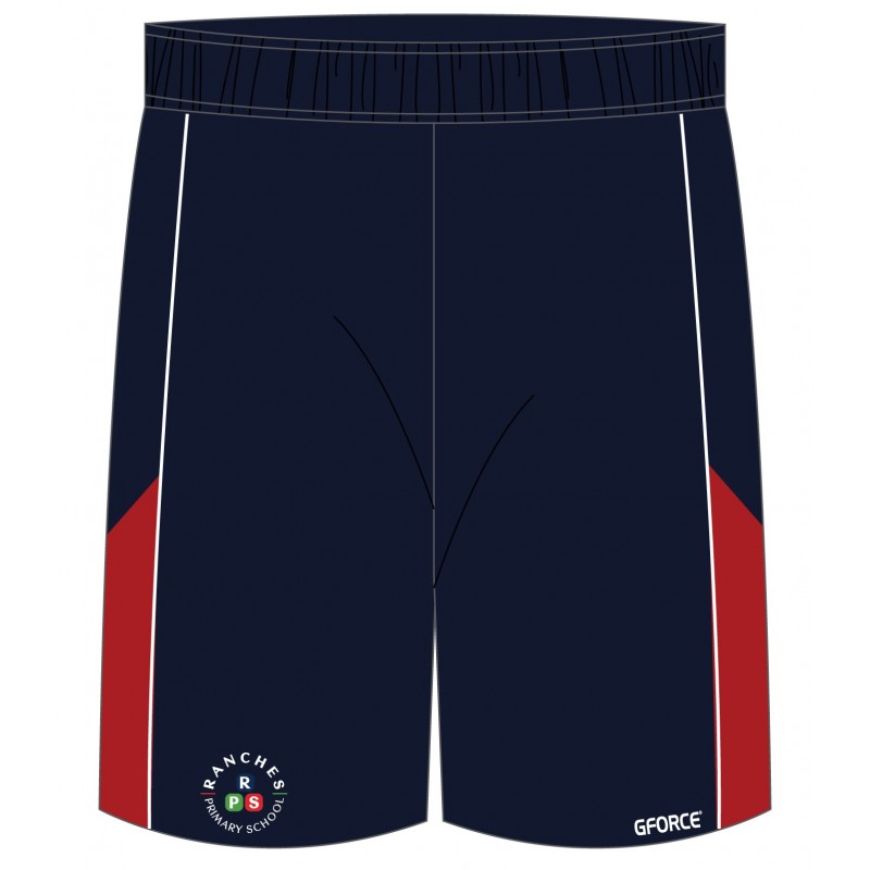 Navy Blue PE Short With Green Piping