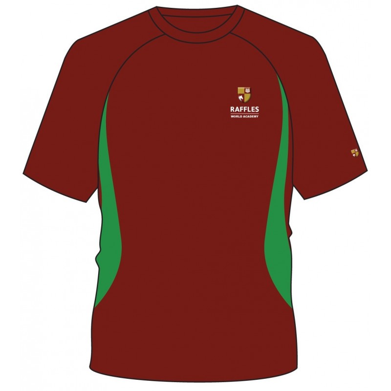 Maroon/Green Panel HC T.Shirt -- [KG1 - GRADE 12]