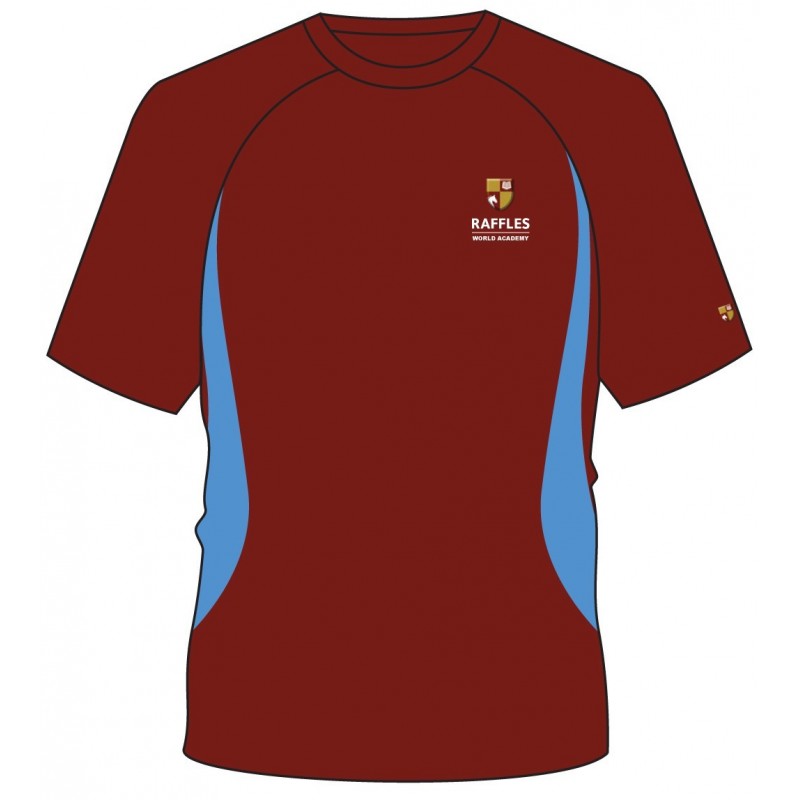 Maroon/Blue Panel HC T.Shirt -- [KG1 - GRADE 12]